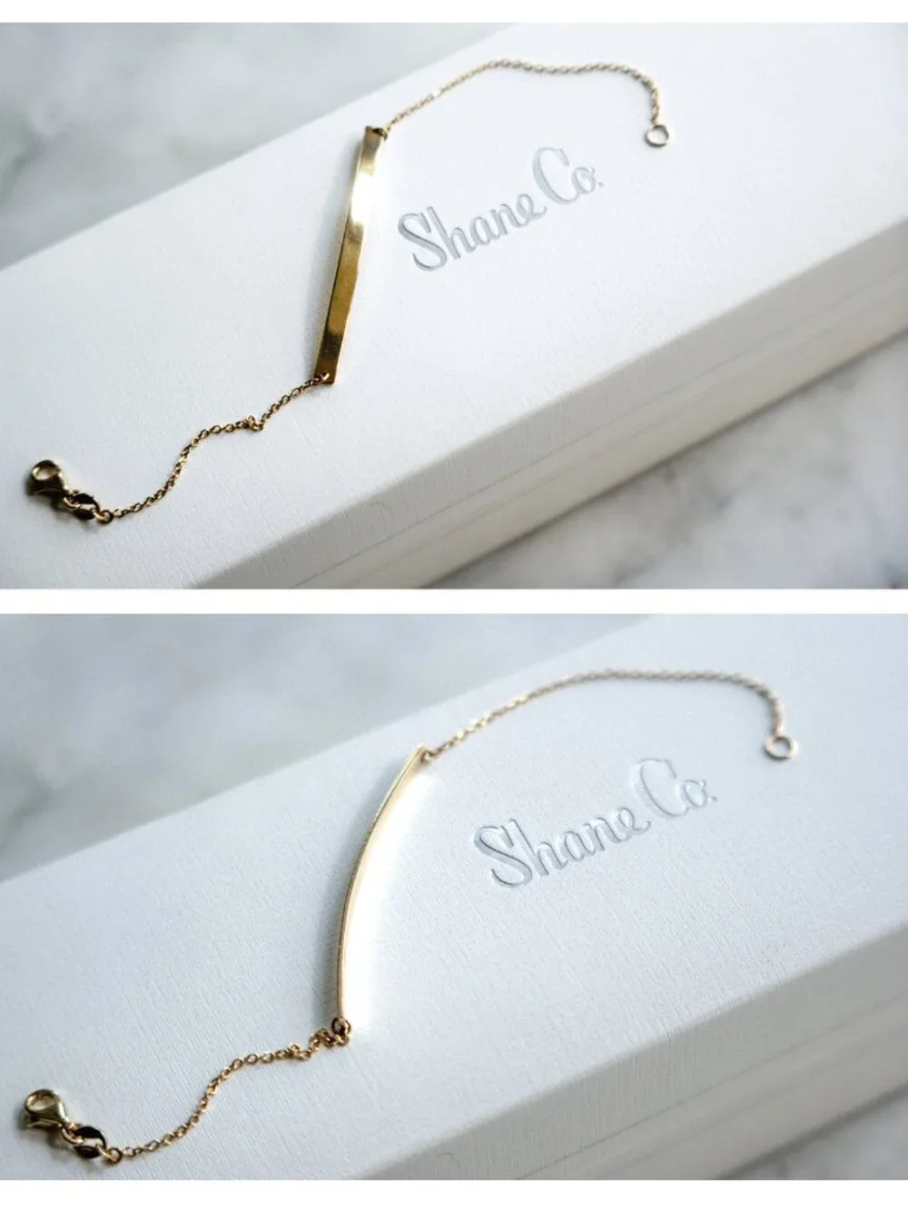 Shane Co. 14K Yellow Gold Bar Bracelet S